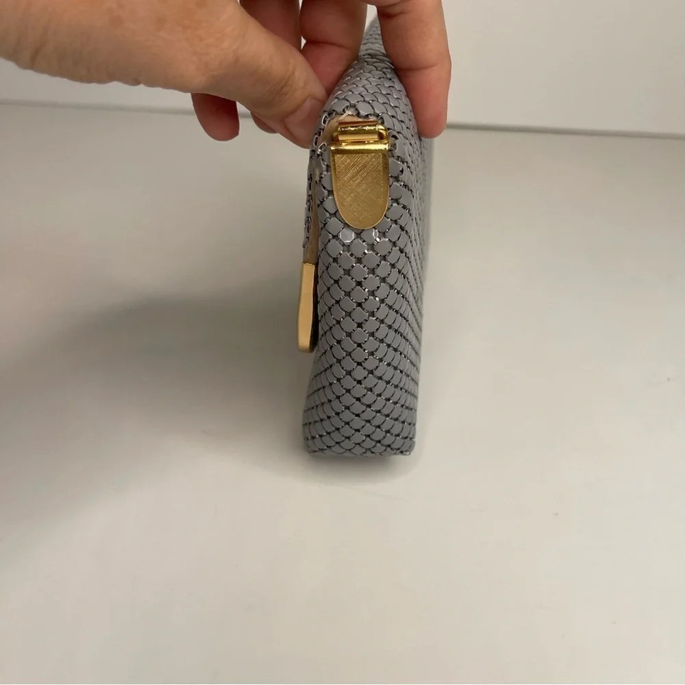 Vintage 70’s Silver Envelope Shoulder Clutch Metal Evening Bag